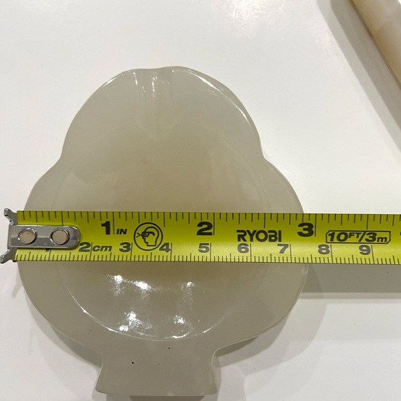 Vintage MCM Set 4 Onyx Alabaster Paper Weight Ashtray Spade Diamond Heart Club - Picture 12 of 13